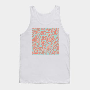 Coral lines abstract pattern Tank Top